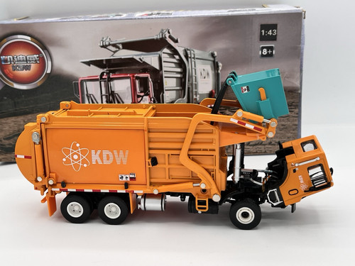 Camión portador de basura fundido a presión 1:24 KDW camión transportador de residuos aleación vehículo juguetes regalo - Imagen 6 de 6
