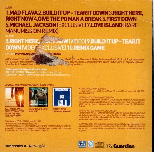 Fat Boy Slim - Halfway Between The Gutter And The Guardian - MUSIC CD IN SLEEVE - Picture 2 of 2