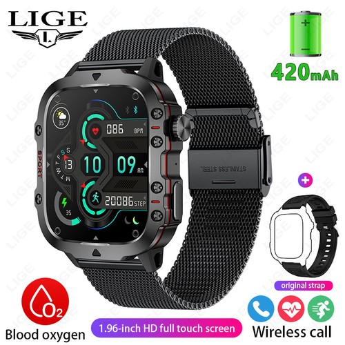 LIGE Outdoor Smart Watch Uomo 2.01 "Schermo 3AT Orologi impermeabili Bluetooth C - Foto 17 di 17