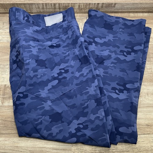 Peter Millar Brentwood Camouflage Performance Crown Golfhose Herren 34 x 32 blau 31" gebraucht, in einwandfreiem Zustand