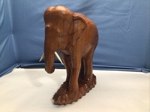 Massivholz handgeschnitzt 10" groß Elefant - Bild 3 von 10