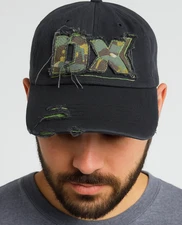 Vintage WWE DX Army Camo Distressed Cap Attitude Era 2000s One Size Adjustable