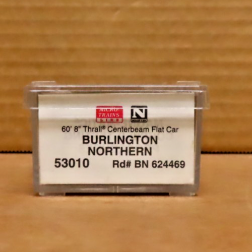 Micro Trains Spur N Burlington Northern 60' Centerbeam Schott Flachwagen 53010 - Bild 2 von 3