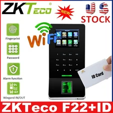 ZKteco F22 WiFi + ID Fingerprint System Access Control Time Attendance System US