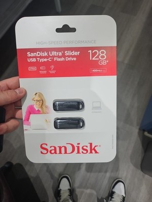 SanDisk Ultra Slider USB Type-C Drive 128GB, 2- Pack SDCZ480-128G-ABJ2 New (E4)