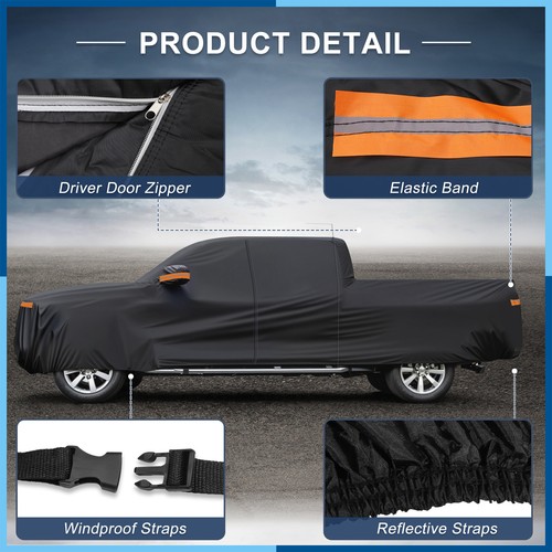 1 Pcs Waterproof Windproof 210D-PU Car Cover fit for Toyota Tundra with Zipper - Picture 6 of 9