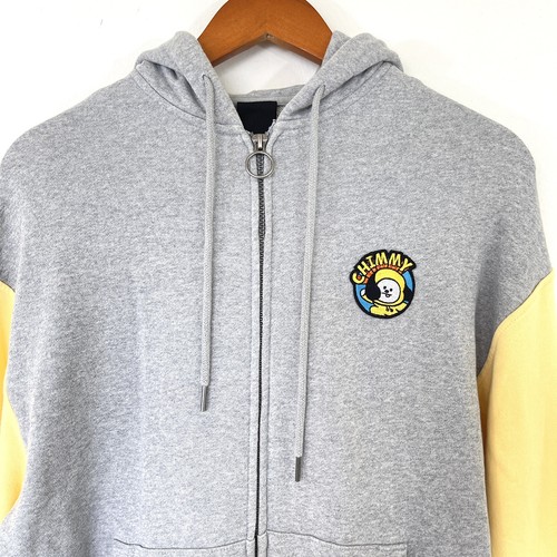 BT21 Chimmy Herren Hoodie Gr. M grau gelb Reißverschluss Sweatshirt Anime Kpop - Bild 2 von 12