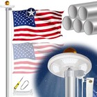 New Listing Flag Pole Kit with Solar Light, 20 Ft 13 Gauge Heavy Duty Aluminum 20Ft