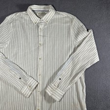 SCOTCH SODA Amsterdam Mens Shirt XL White Button Up River Flow Long Sleeved