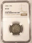 1 Of 8 NGC Graded VF 25, 1856 Seated Liberty Quarter 25c