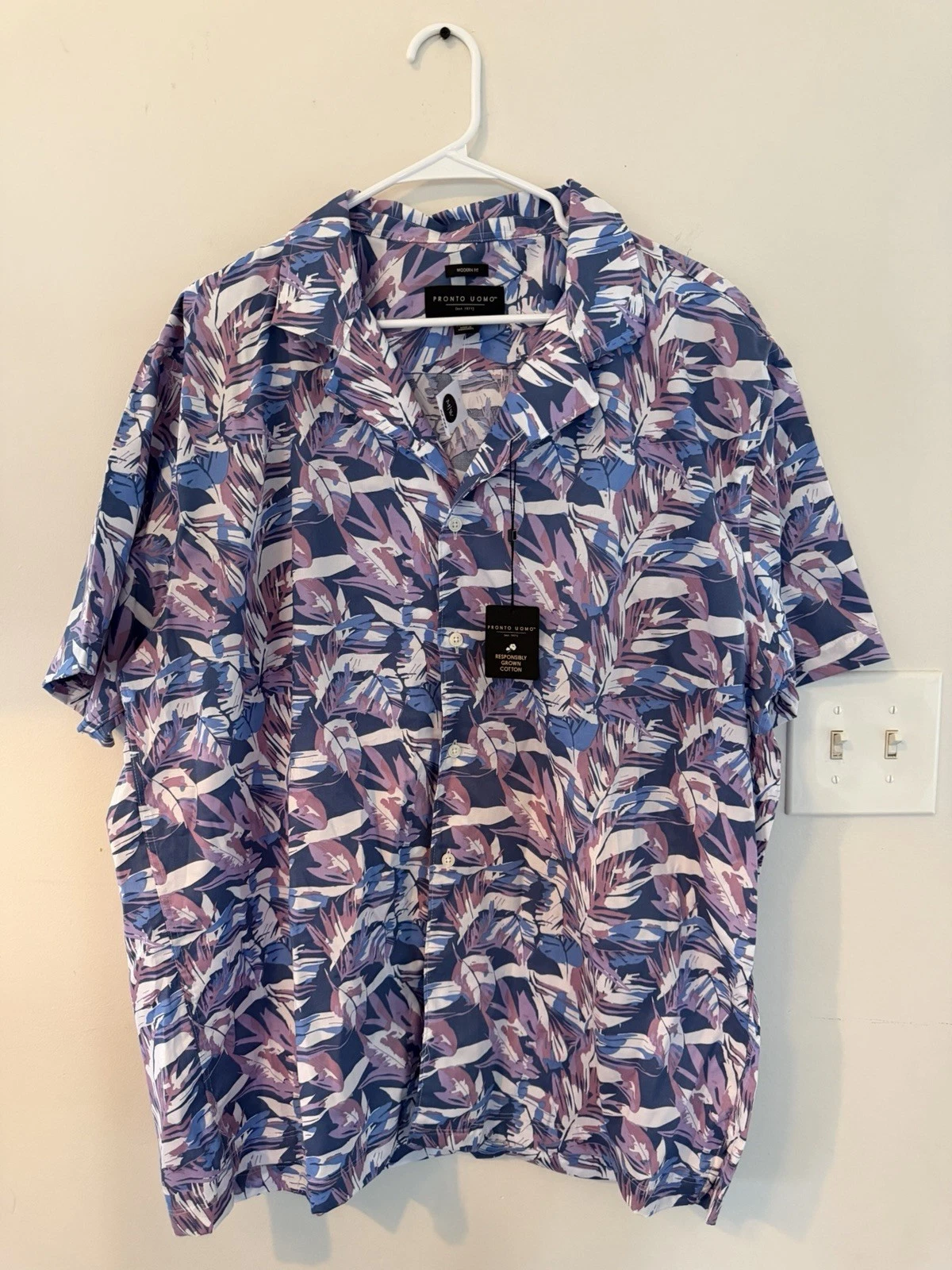 Pronto Uomo Modern Fit XXL Multicolor Floral Short Sleeve Button-Up Shirt