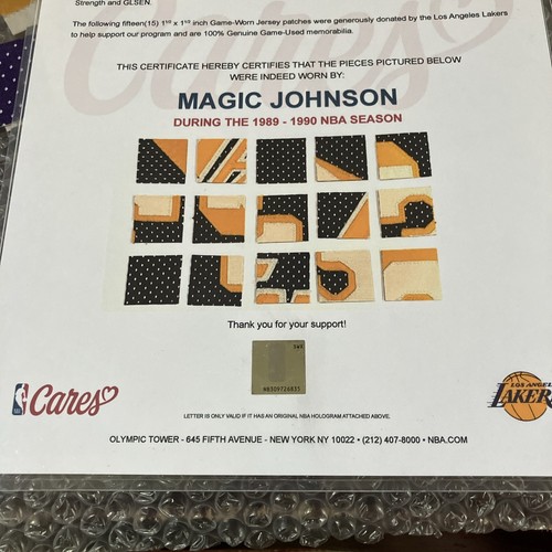 15 Magic Johnson XL Trikot Swatches MVP SAISON 1989-90! "SHOWTIME" LAKERS HOF 📈 - Bild 10 von 10