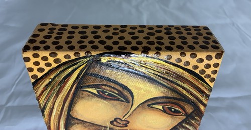 "Pintura envuelta en galería en lienzo pequeño original Miska Salemann (MISKA) 6"" X 6""" - Imagen 5 de 10
