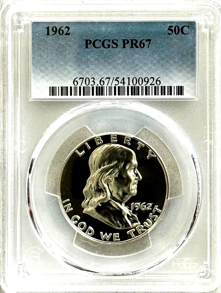 Proof PR 67 Graded 1962 Franklin Half Dollars (1948-1963) for sale