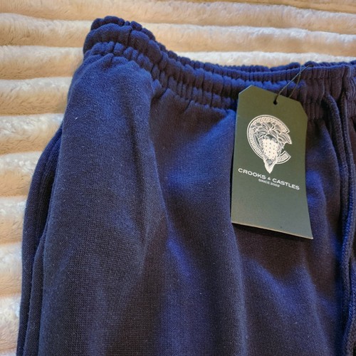 Crooks & Castles Herren Medusa Fleece Jogger Jogginghose in Navy Blau - Größe S - Bild 4 von 6