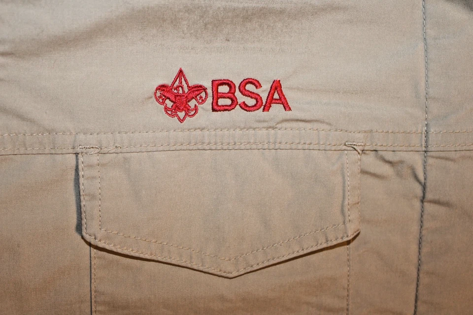 美国童子军 BSA 女式衬衫棕褐色 X-大号 XL 通风去除补丁 — 第 3/4 张图片