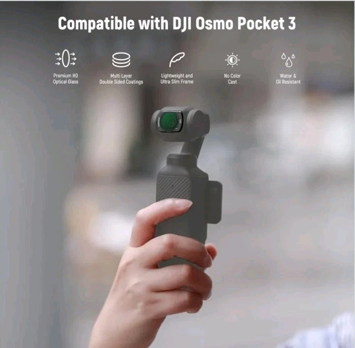 Juego de filtros ND magnéticos Neewer para DJI Osmo Pocket 3 Creator Combo paquete de 6 Foto 4 de 4
