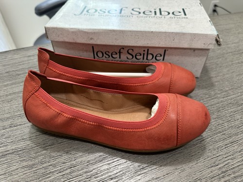 Neu 125 $ Josef Seibel Pippa 07 rote Leder Ballerinas EU 37 / US 6-6,5 neu im Karton