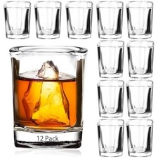 12 pack 2 oz shot glasses set clear shot glasses bulk with heavy base 
