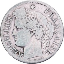 [#1512098] France, 2 Francs, Cérès, 1871, Paris, Small A, Silver, VF, Gadoury:53