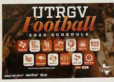 2025 UTRGV VAQUEROS Schedule 🏈 College Football Sked COOL‼️ Postcard