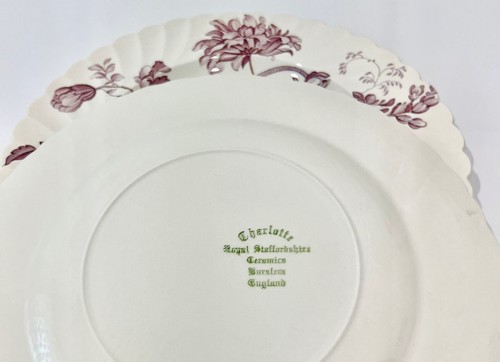 Juego de 2 platos de cena Royal Staffordshire Inglaterra Charlotte Lavender 10 1/8" - Imagen 3 de 4