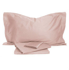 Fazzini Completo Lenzuola Matrimoniale in Raso di Cotone Finissimo Trecento S130