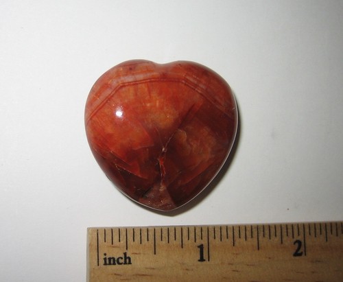 1.3" POLISHED BEAUTIFUL NATURAL CARNELIAN STONE MINERAL HEART MADAGASCAR 24grams - Picture 2 of 7