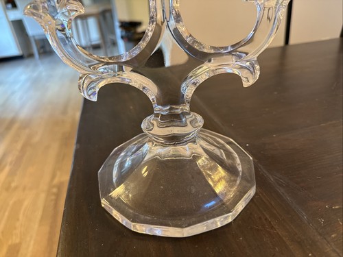 Vintage Honour Crystal Trident Glass Candelabra - Picture 3 of 5