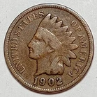Indian Head Penny Lot of "1" VERY NICE 1902 GOOD OR BETTER°$ FREE SHIPPING $#510