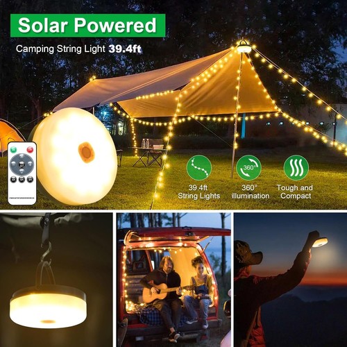 10M RGBW Solar Camping String Lights Rechargeable Outdoor Waterproof Fairy Light - Picture 6 of 9