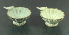 Pewter Bird Bath Bowl Jewelry Trinket Dish Lot of 2 White & Gray Shabby Chic