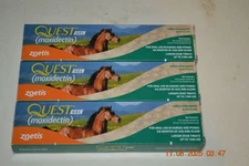Zoetis Quest Gel Moxidectin Horse DEwormer & Boticide 3 pack NIB  01/2027 exp.