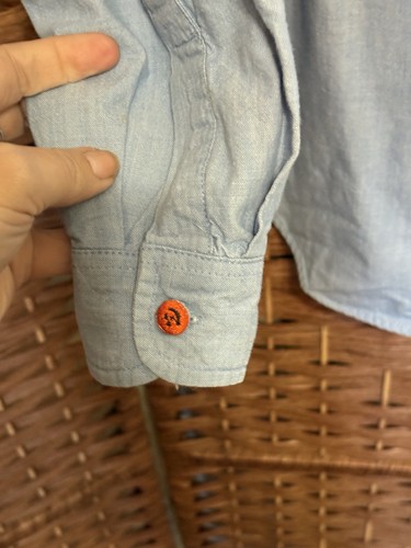 Vintage Karen Scott Denim Halloween Embroidered Button Shirt Pumpkin Buttons! - Picture 7 of 11