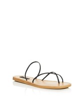 AQUA Womens Black Strappy Helen Owen X Aqua Zeus Square Toe Slip On Sandals 10 M