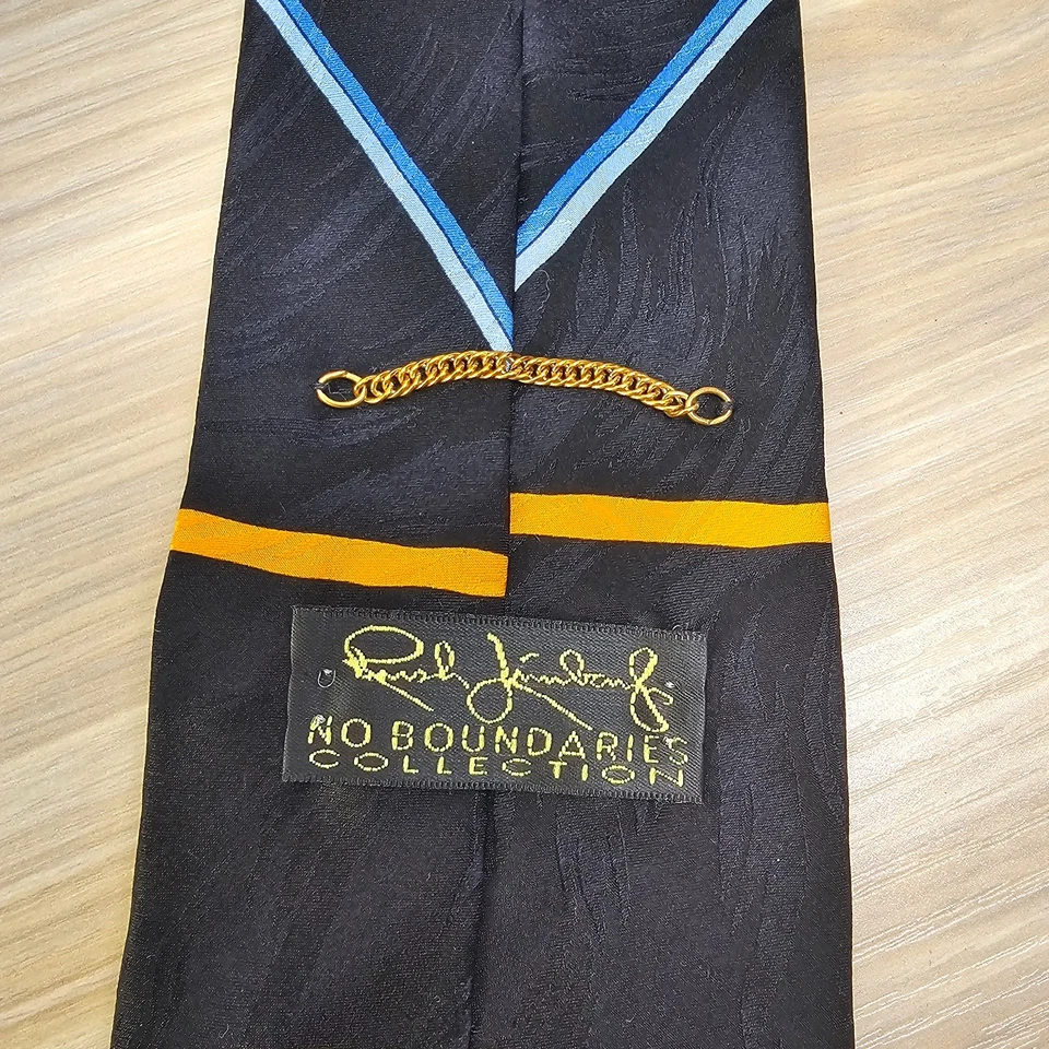 RUSH LIMBAUGH Neck Tie Mens Black Stained Glass  No Boundaries Collector USA - Image 3 of 4