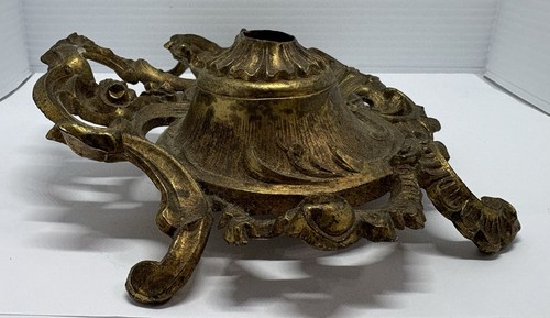 Vintage Brass Inkwell With Maroon Feather Pen Desktop Decor - Picture 11 of 12