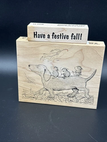Stampa Rosa House Mouse Hot Dog Express Friends Rubber Stamp 498M + sentiment