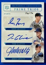 2022 National Treasures Trios Auto Greg Maddux Tom Glavine John Smoltz 1/1 *Read