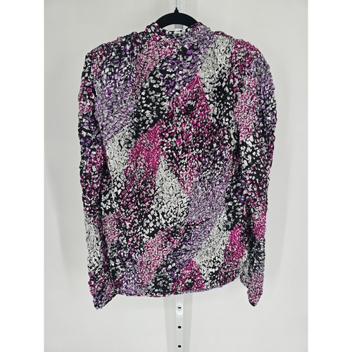Vintage Y2K MSK Womens Sz M Full Zip Crinkle Fabric Jacket Purple Black - Picture 5 of 5