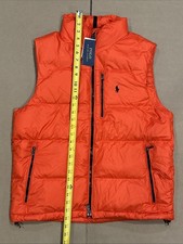 NWT Polo Ralph Lauren Performance Gorham Down Gilet Puffer Vest Orange Medium