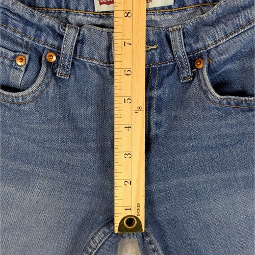 Levi’s 502 Regular Taper Jeans Girls 8 Medium Wash Sport Tape Cuff Preppy Y2K - Picture 9 of 10