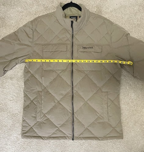 Marmot Insulated Quilted 600 Duck Down Full Zip Puffer Jacket - Tan, Size XL - Picture 9 of 10
