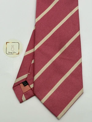 E.Marinella Silk Tie Pink Regimental Pattern Classic Made in Italy - Bild 1 von 4