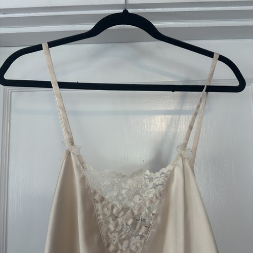 Kathy Lee Robe and Nightgown Set Womens Medium Ivory Satin Lace Trim Sleepwear - Picture 12 of 15