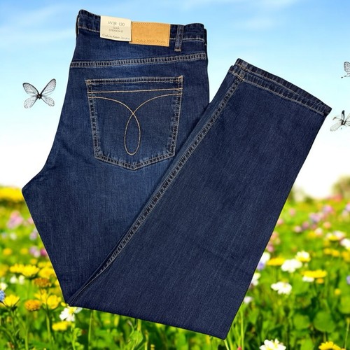 Jeans Calvin Klein Para Hombre Talla 38x30 Ajustados Rectos Elastizados Bigotes Azul Denim - Imagen 6 de 22