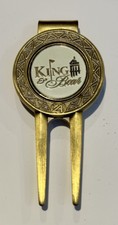 King & Bear Ball Mark Divot Tool W/Ball Marker World Golf Hall Of Fame Course