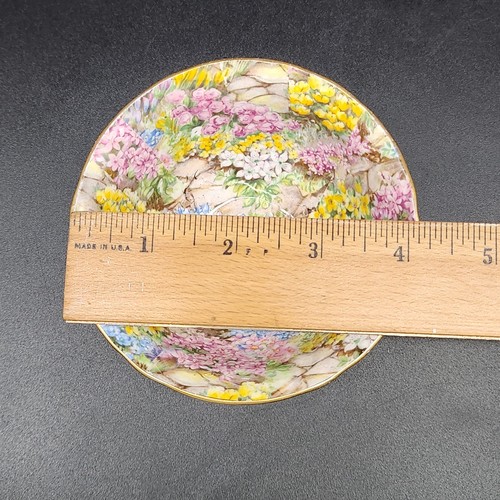 Taza de té y platillo de colección Shelley Bone China Rock Garden Chintz forma de adelfa rosa - Imagen 16 de 16