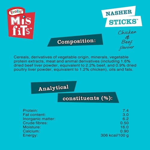 Frolic Misfits Nasher Sticks - Dog Treats for Medium Dogs - with Chicken and - Picture 3 of 5