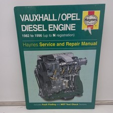 Vauxhall Opel Diesel 1982-1996 to N Reg HAYNES Service Repair Manual Book 1222